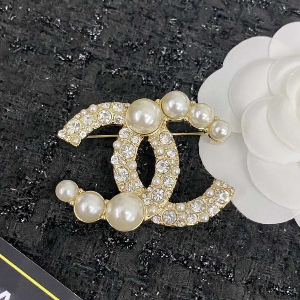 Chanel Double C Pearl Brooch - Picture 3 of 5